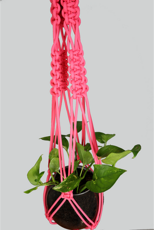 Barbie - Handmade in Australia, Pink modern macrame plant hanger