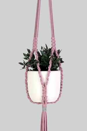Chain Reaction - Handmade in Australia, Pink macrame plant hanger