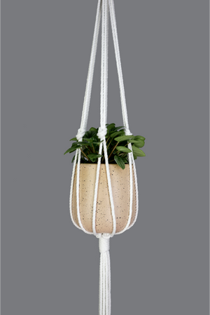 Serenity Now - Handmade in Australia, White macrame plant hanger