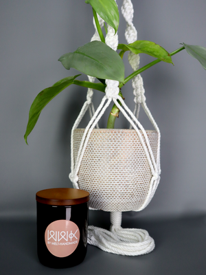 Gift Pack - Australian Made Soy Candle and White Twist Macrame Plant Hanger
