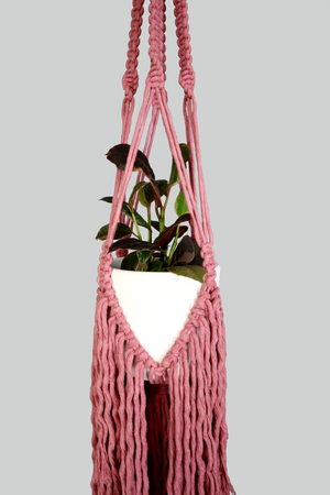 Cherry Blossom - Handmade in Australia, pink twist macrame plant hanger