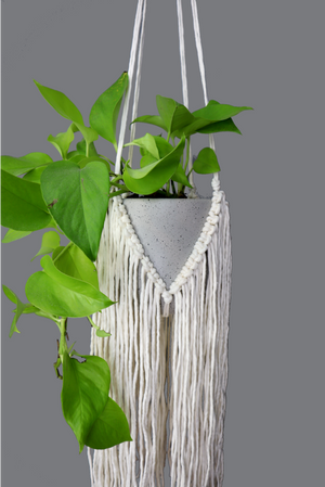 Komondor - Handmade in Australia, Natural bohemian macrame plant hanger