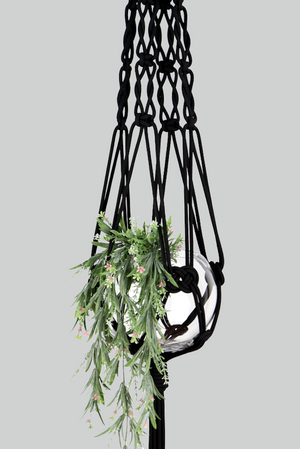 Lonely Hearts - Handmade in Australia, Black modern macrame plant hanger