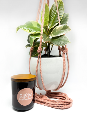 Gift Pack - Australian Made Soy Candle and Pink Macrame Plant Hanger
