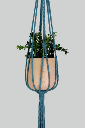 Serenity Now - Handmade in Australia, Blue macrame plant hanger