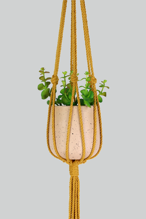Serenity Now - Handmade in Australia, Mustard macrame plant hanger